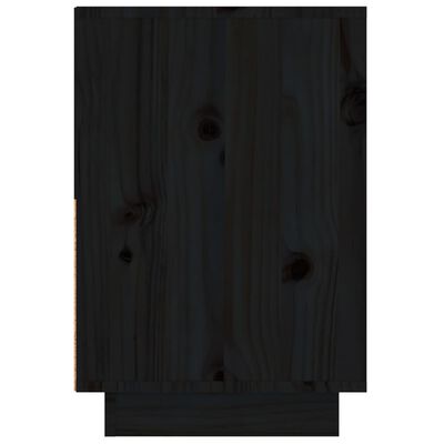 vidaXL Mesita de noche madera maciza de pino negro 60x34x51 cm
