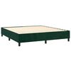 vidaXL Cama box spring colch&oacute;n y LED terciopelo verde oscuro 180x200cm