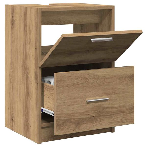 vidaXL Gabinete de Ba&ntilde;o con caj&oacute;n Roble artesanal 40 x 37 x 59 cm