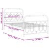 vidaXL Estructura cama sin colchón con estribo metal blanco 107x203 cm