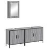 vidaXL Set de muebles de ba&ntilde;o 3 pzas madera contrachapada gris sonoma