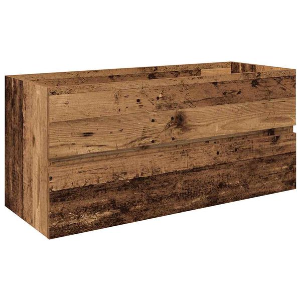 vidaXL Mueble lavabo con lavabo integrado y grifo madera vieja