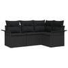 vidaXL Conjunto de sof&aacute; de jard&iacute;n 4 pcs Negro rat&aacute;n sint&eacute;tico
