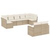 vidaXL Set de sof&aacute;s de jard&iacute;n 9 pzas con cojines rat&aacute;n sint&eacute;tico beige