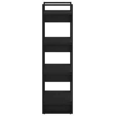 vidaXL Estantería/divisor de espacios madera maciza negro 60x35x125 cm