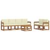 vidaXL Conjunto de sof&aacute;s de exterior 7 uds. Natural y Crema