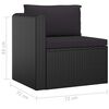 vidaXL Set muebles de jard&iacute;n 9 piezas y cojines rat&aacute;n sint&eacute;tico negro