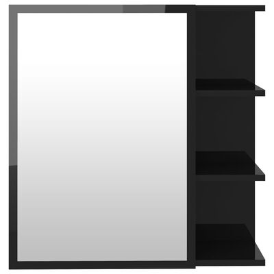 Armario espejo baño contrachapada blanco brillo 62,5x20,5x64 cm