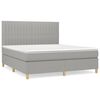 vidaXL Cama box spring con colch&oacute;n tela gris claro 160x200 cm