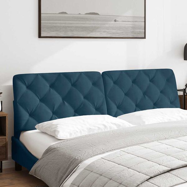 vidaXL Cabecero de cama acolchado terciopelo azul 180 cm