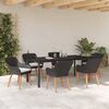vidaXL Conjunto de Comedor de Jard&iacute;n 7 pcs Negro rat&aacute;n sint&eacute;tico
