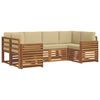 vidaXL Juegos de sof&aacute;s 6 pcs Natural y Beige Madera de Acacia S&oacute;lida