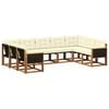 vidaXL Conjunto de sof&aacute;s de exterior 9 uds. Natural y Crema