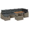 vidaXL Conjunto de sof&aacute;s de jard&iacute;n 8 uds. Gris rat&aacute;n sint&eacute;tico
