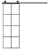 vidaXL Puerta corredera con set herrajes vidrio ESG aluminio 76x205 cm