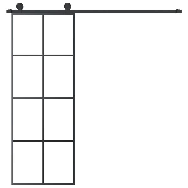 vidaXL Puerta corredera con set herrajes vidrio ESG aluminio 76x205 cm