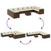vidaXL Set de muebles de jardín 11 pzas cojines ratán sintético marrón