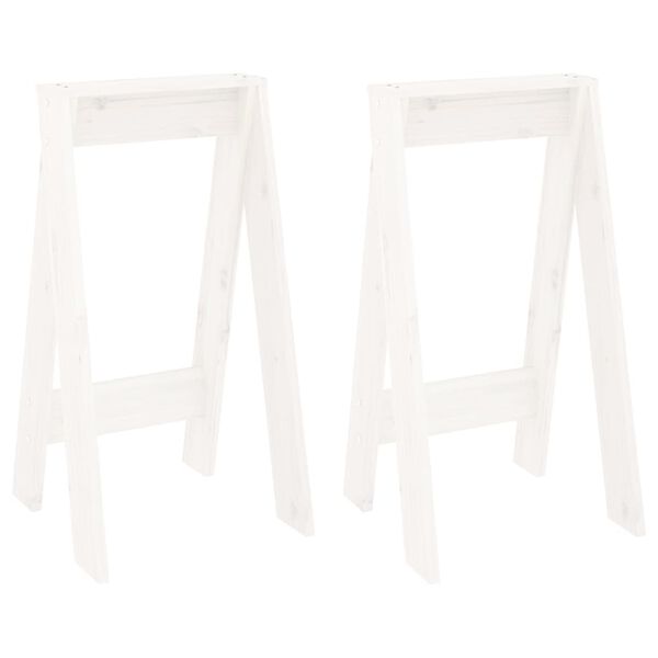 vidaXL Taburetes 2 unidades madera maciza de pino blanco 40x40x75 cm