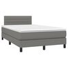 vidaXL Cama box spring con colch&oacute;n tela gris oscuro 120x200 cm