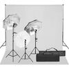 vidaXL Kit de estudio fotogr&aacute;fico con set de luces y fondo