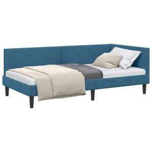 vidaXL Estructura de cama en esquina con cabecera Azul 100 cm x 200 cm
