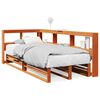 vidaXL Cama con estanter&iacute;a sin colch&oacute;n madera maciza marr&oacute;n 75x190 cm