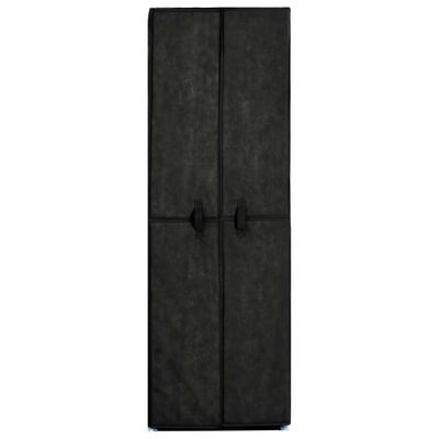 vidaXL Mueble zapatero de tela con funda negro 60x30x166 cm