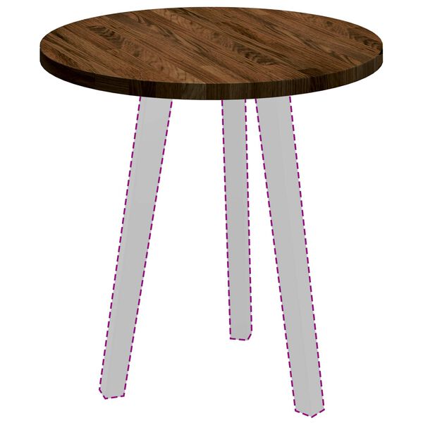 vidaXL Encimera Marr&oacute;n Claro &Oslash; 50 x 2,5 cm Madera de Roble S&oacute;lido