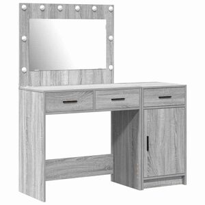 vidaXL Mesa de tocador 2 pcs Gris 40 x 41 x 75 cm Madera contrachapada