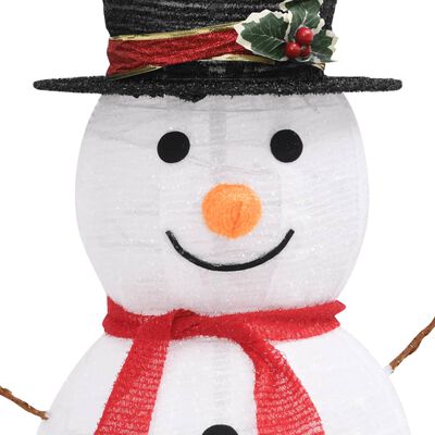 vidaXL Muñeco de nieve decorativo de Navidad con LED tela lujosa 90 cm