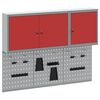 vidaXL Juego de Armarios de Herramientas con estante 5 uds. Rojo