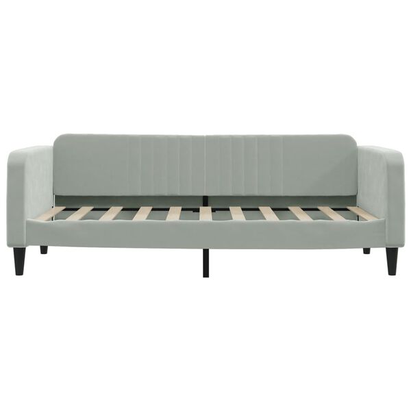 vidaXL Sof&aacute; cama sin colch&oacute;n terciopelo gris claro 90x190 cm