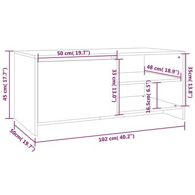 vidaXL Mesa de centro madera contrachapada blanco 102x50x45 cm