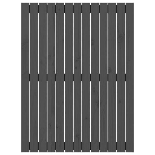 vidaXL Cabecero de cama de pared madera maciza pino gris 82,5x3x110 cm