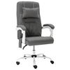 vidaXL Silla de oficina de masaje cuero sint&eacute;tico gris