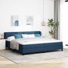 vidaXL Cama tipo Box Spring con colch&oacute;n Azul 200 x 200 cm tela