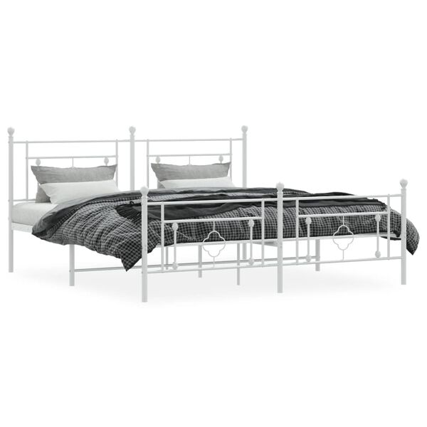 vidaXL Estructura cama sin colch&oacute;n con estribo metal blanco 183x213 cm