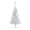 vidaXL &Aacute;rbol de Navidad preiluminado con luces y bolas plateado 120 cm