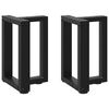 vidaXL Patas para mesa de centro en forma de T (2 unidades), color negro, 38 x 25 x (42-43) cm, acero