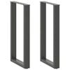 vidaXL Patas para mesa de bar en forma de U (2 unidades), antracita, 50 x (90-91) cm, acero