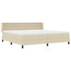 vidaXL Cama tipo Box Spring con colch&oacute;n Crema 200 x 200 cm tela