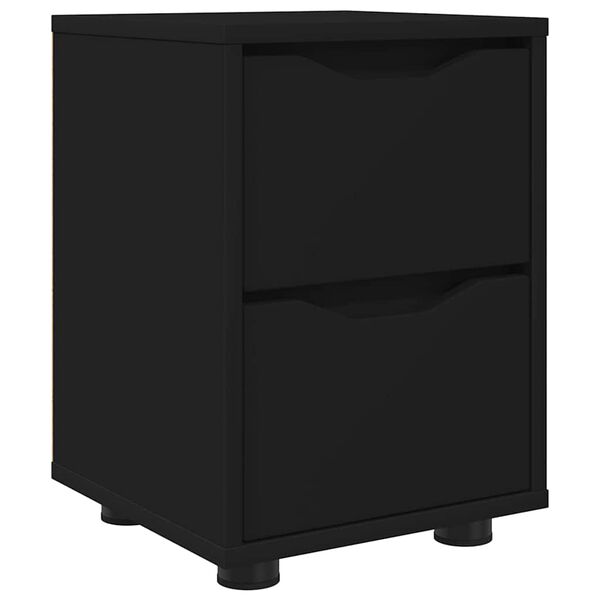 vidaXL Mesa de Noche Negro 30,5 x 30 x 43 cm Madera contrachapada