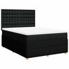 vidaXL Cama box spring con colch&oacute;n tela negro 160x200 cm