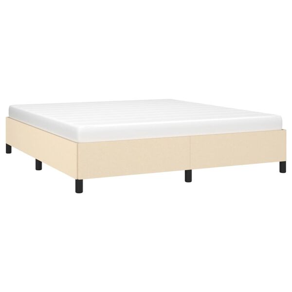 vidaXL Cama sin colchón tela color crema 160x200 cm