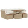 vidaXL Conjunto de sof&aacute; de jard&iacute;n 7 uds. Beige Polirat&aacute;n