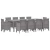 vidaXL Conjunto de Comedor de Jardín 11 pcs Gris Claro Ratan Polt