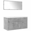 vidaXL Set muebles de ba&ntilde;o 2 piezas madera contrachapada gris hormig&oacute;n