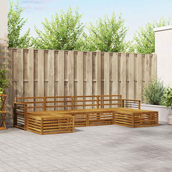 vidaXL Juegos de sof&aacute;s 6 pcs Natural Madera de Acacia S&oacute;lida