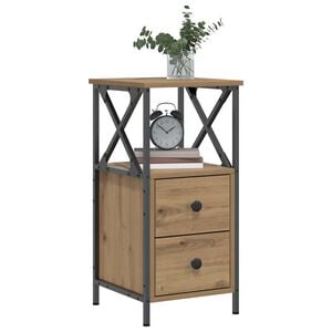 vidaXL Mesita de noche madera ingenier&iacute;a roble artisan 34x35,5x70 cm