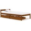 vidaXL Estructura de cama con 2 cajones pino marr&oacute;n miel 90x200 cm